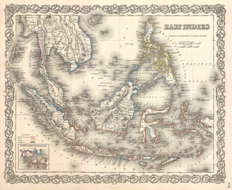1855_Colton_Map_of_the_East_Indies_(Singapore,_Thailand,_Borneo,_Malaysia)_-_Geographicus_-_EastIndies-colton-1855